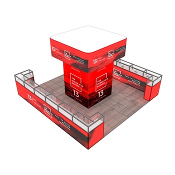 Portable Durable Aluminum Lockable Acrylic Stand Storage Room Backlit Showcase 20x20 Island Exhibition Expo Booth Trade Show