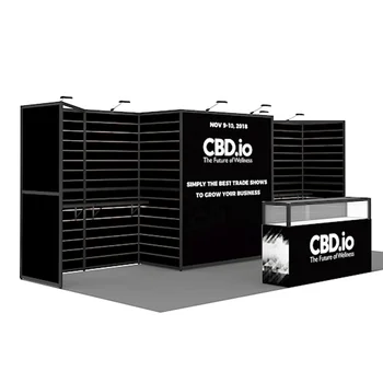 Aluminum Lockable Storage Slatwall Shelf Display 10x20 Expo Fair Trade Show Exhibition Booth