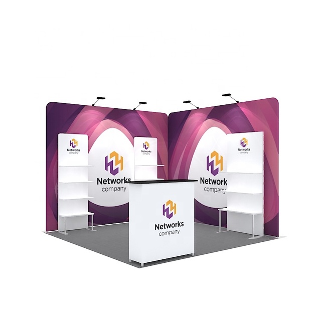 Factory Outlet Removable Aluminum Tube Advertising Shelf Display Rack Stand Tradeshow Portable Trade Show Booth Exhibition