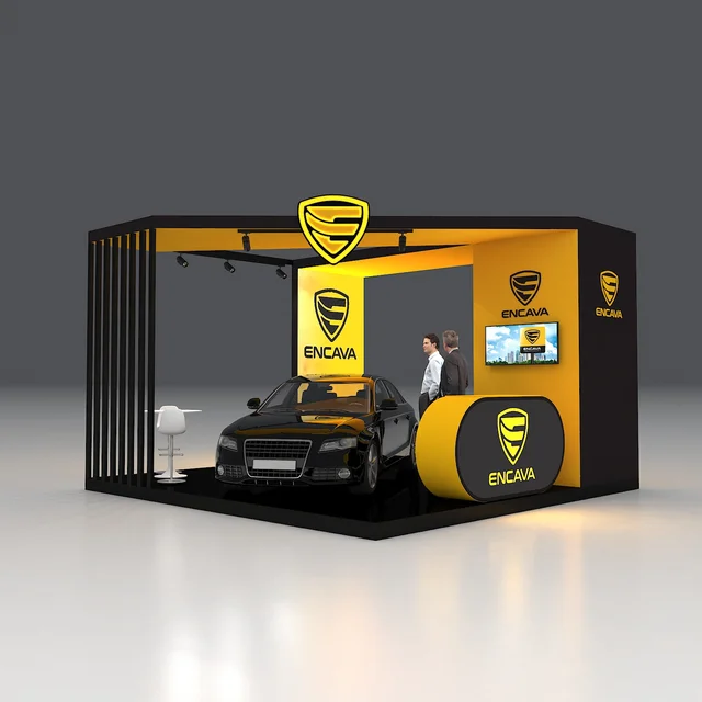 Island 20x20ft Portable Reusable Trade Show Display Stand Modular Aluminum Profile SEG Backlit Fabric Booth for Exhibitions