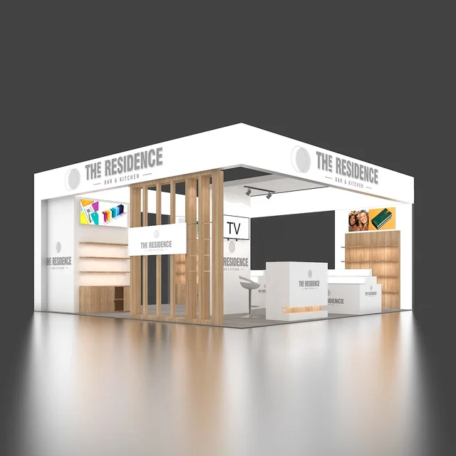 20x20 Durable Reusable Aluminum Trade Show Booth Exhibition SEG Backlit Portable Expo Fair Shelf Display Dye Sublimation
