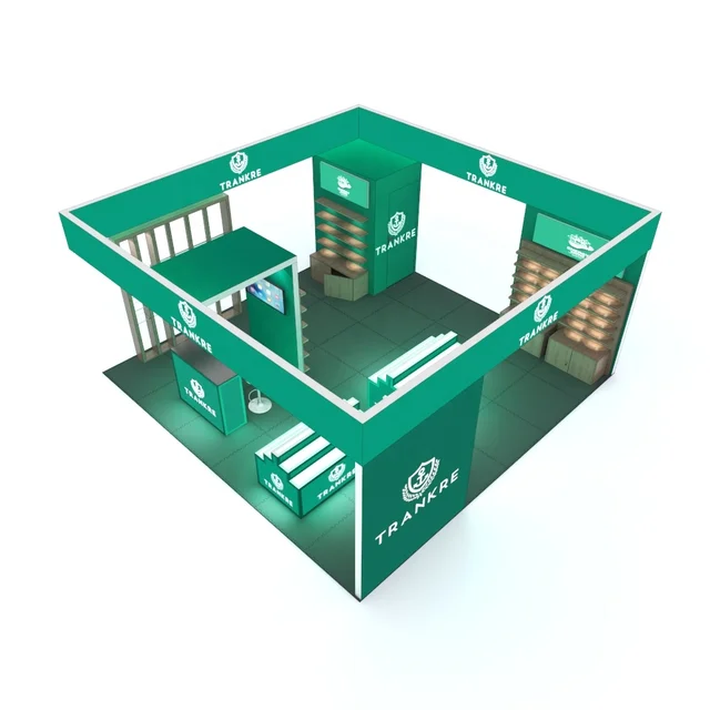 20x20 Durable Reusable Aluminum Trade Show Exhibition Booth SEG Backlit Portable Expo Fair Shelf Display Dye Sublimation